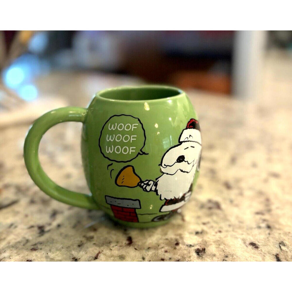 Peanuts Snoopy & Woodstock Christmas Mug by Kcare Green Jumbo Coffee Cup